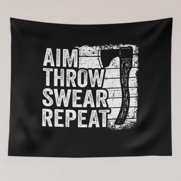 Item preview, Aim Throw Swear Repeat Hatchet Vintage Funny Axe Throwing designed and sold by RAYBURN.