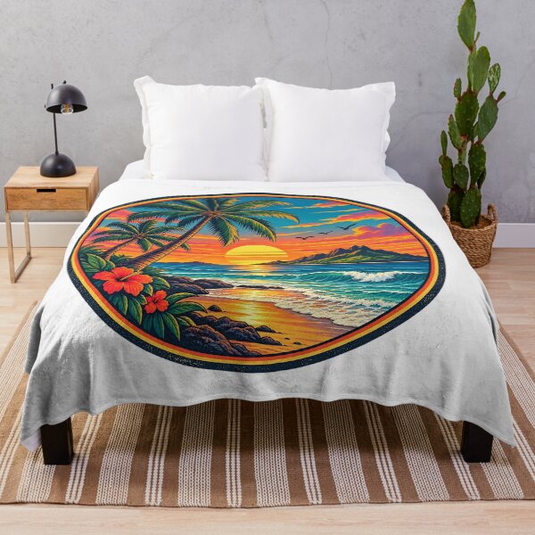 Item preview, Vintage Tropical Sunset Island Beach Landscape designed and sold by alwaysadeal.