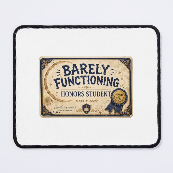 Item preview, Barely Functioning Honors Student designed and sold by RedRubyBubble.