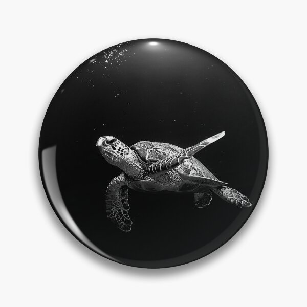 Item preview, Sea Turtle Swimming Black and White Ocean Wildlife Art Design designed and sold by inkoutninja.