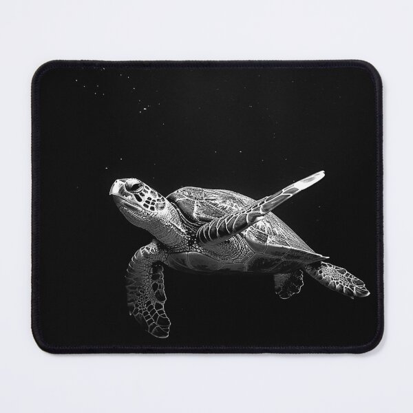 Item preview, Sea Turtle Swimming Black and White Ocean Wildlife Art Design designed and sold by inkoutninja.
