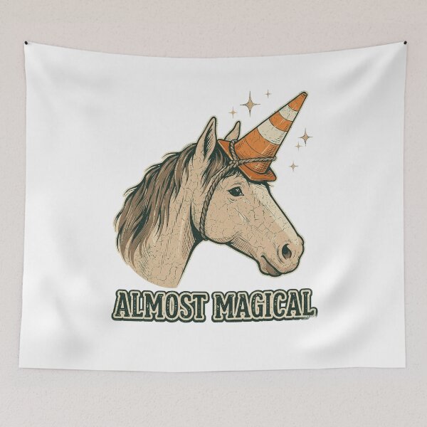 Item preview, Almost Magical Funny Horse Traffic Cone Fake Unicorn Vintage designed and sold by Fatherday.