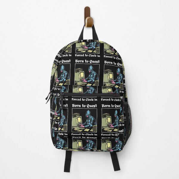 Item preview, Born to Quest Forced to Clock In Retro Knight designed and sold by KinchAnai.