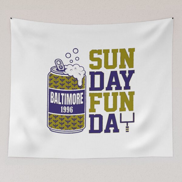 Item preview, Baltimore Sunday Funday Beer Can Retro Graphic designed and sold by BarbaraBa33449.