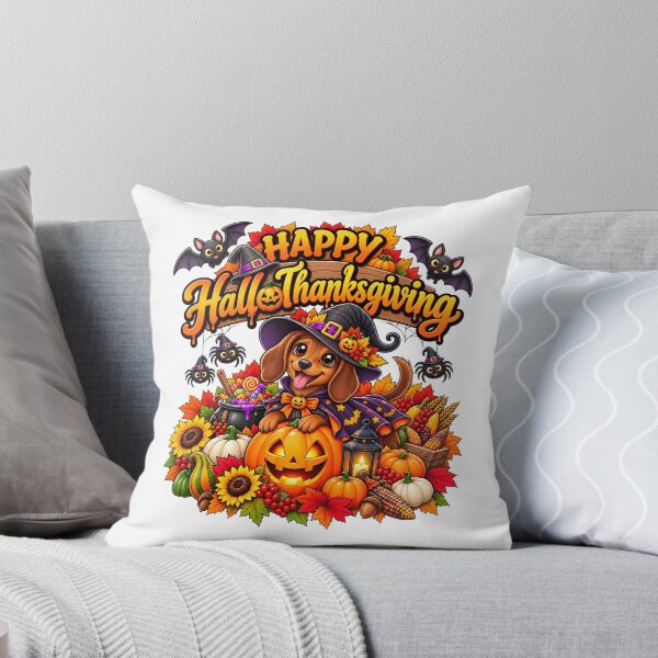 Item preview, Happy HalloThanksgiving Dog Witch Halloween thanksgiving designed and sold by QuiteOrbit.