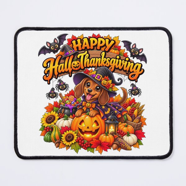 Item preview, Happy HalloThanksgiving Dog Witch Halloween thanksgiving designed and sold by QuiteOrbit.