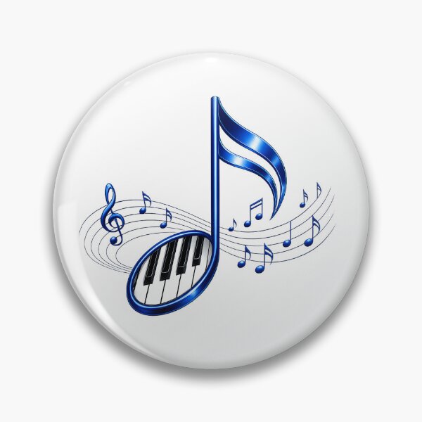 Item preview, 3D Blue Music Note and Piano Keys Graphic designed and sold by TheVibeBottle.