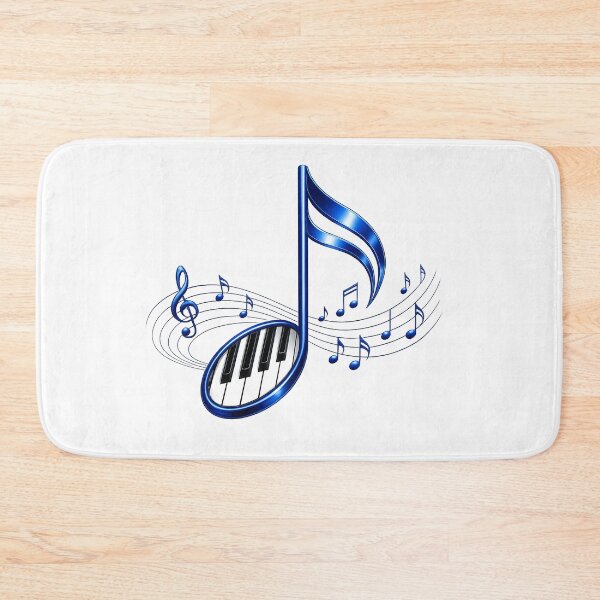 Item preview, 3D Blue Music Note and Piano Keys Graphic designed and sold by TheVibeBottle.