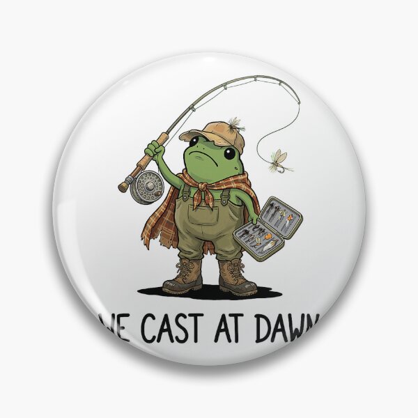 Item preview, We Cast At Dawn Funny Frog Fly Fishing Angler designed and sold by nryum.