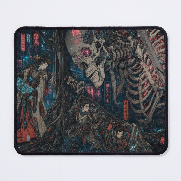Item preview, Cyberpunk Ukiyo-e: The Giant Skeleton King designed and sold by vekotpu.