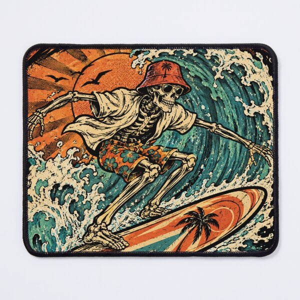 Item preview, Born to Ride – Vintage Surf Skeleton Wave T-Shirt Design designed and sold by JatCreative.