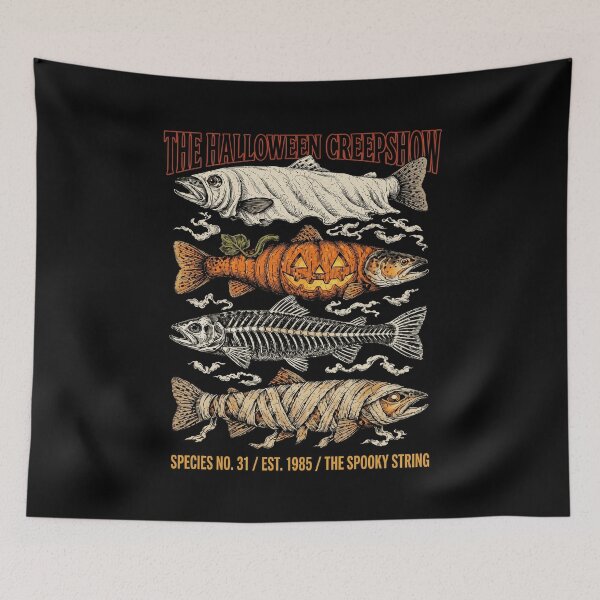 Item preview, The Halloween Creepshow Spooky Fish Skeleton Mummy Pumpkin Fishing designed and sold by Jmiame12.