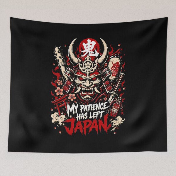 Item preview, My Patience Left Japan Oni Samurai Mask designed and sold by Tong4130.