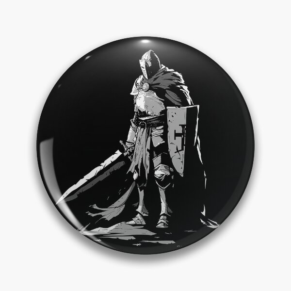 Item preview, Medieval Knight with Sword and Shield Black and White Gothic Warrior Art designed and sold by inkoutninja.