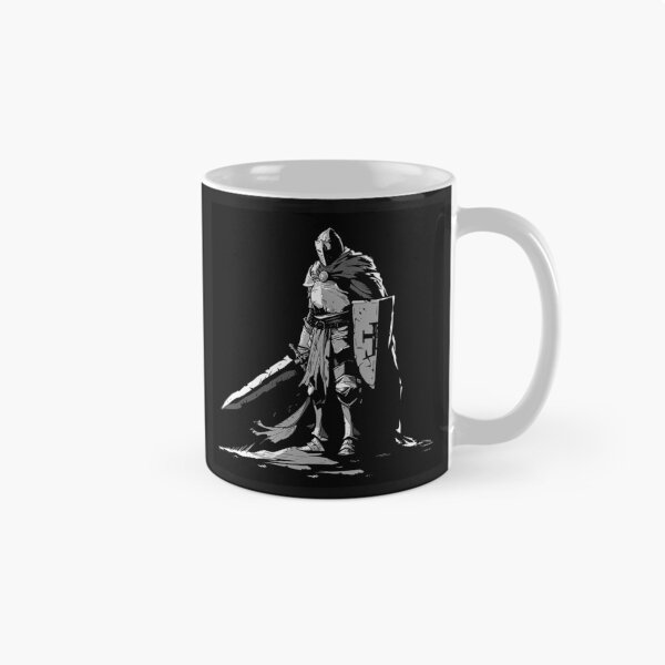 Item preview, Medieval Knight with Sword and Shield Black and White Gothic Warrior Art designed and sold by inkoutninja.