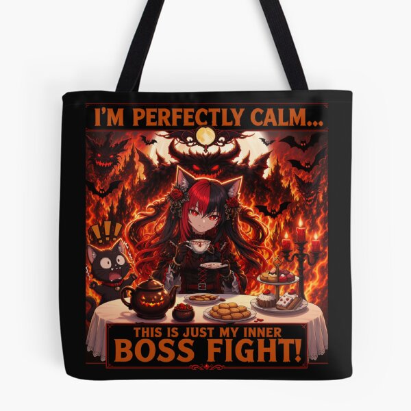 Item preview, I'm Perfectly Calm... This Is Just My Inner Boss Fight | Gothic anime gamer designed and sold by Revyra Design .