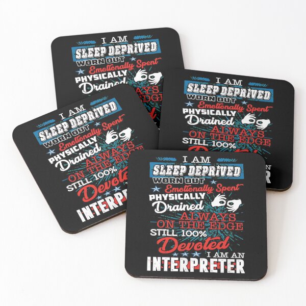 Item preview, Sleep Deprived Devoted Interpreter Funny Profession designed and sold by tookesixstwar.