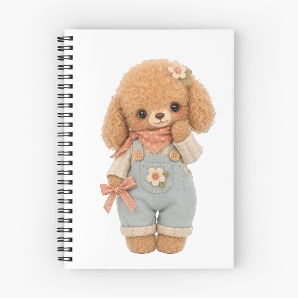 Item preview, Cute poodle with overalls, bow and flower appliqué designed and sold by Mauswohn.