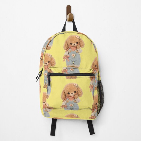 Item preview, Cute poodle with overalls, bow and flower appliqué designed and sold by Mauswohn.