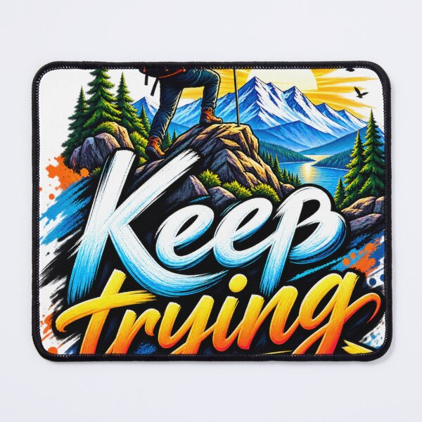Item preview, Keep Trying – Mountain Adventure Motivation designed and sold by Public Nature View Places.