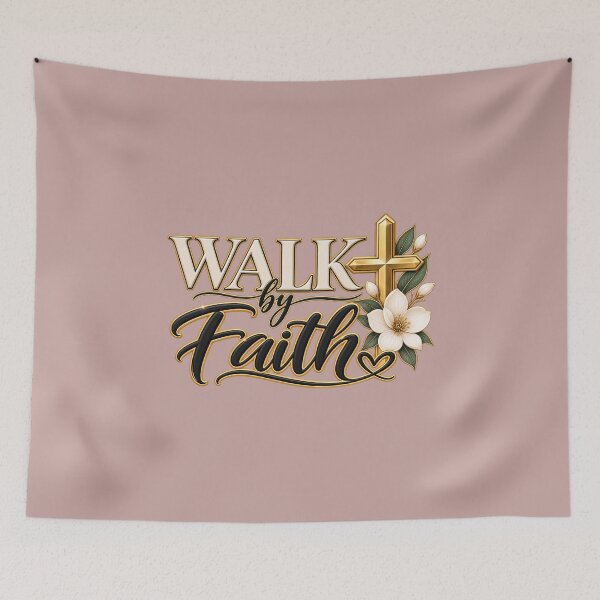 Item preview, Walk by Faith – Elegant Christian Floral Cross designed and sold by HO•Designs.