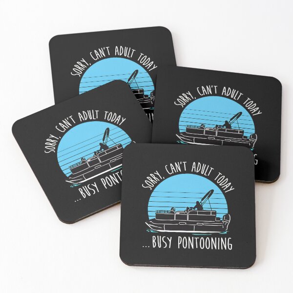 Item preview, Sorry Can't Adult Today Busy Pontooning Boat Retro Sun designed and sold by tookesixstwar.