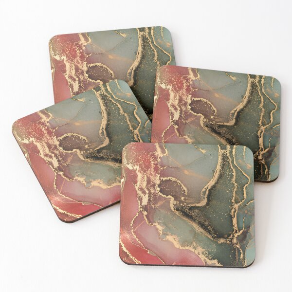Item preview, Emerald Green and Gold Alcohol Ink Abstract Marble Geode Wall Art designed and sold by LuxocaDesigns24.