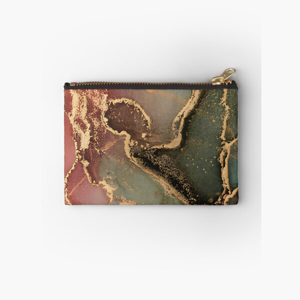 Item preview, Emerald Green and Gold Alcohol Ink Abstract Marble Geode Wall Art designed and sold by LuxocaDesigns24.