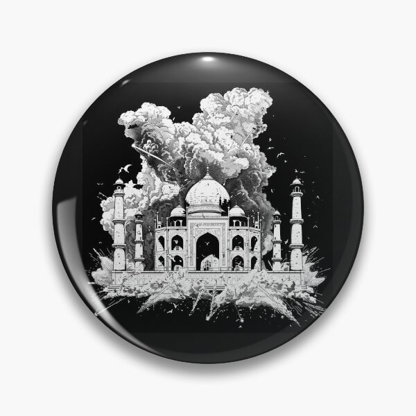 Item preview, Taj Mahal Black and White India Landmark Architectural Travel Art Design designed and sold by inkoutninja.