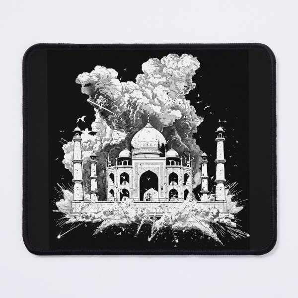 Item preview, Taj Mahal Black and White India Landmark Architectural Travel Art Design designed and sold by inkoutninja.