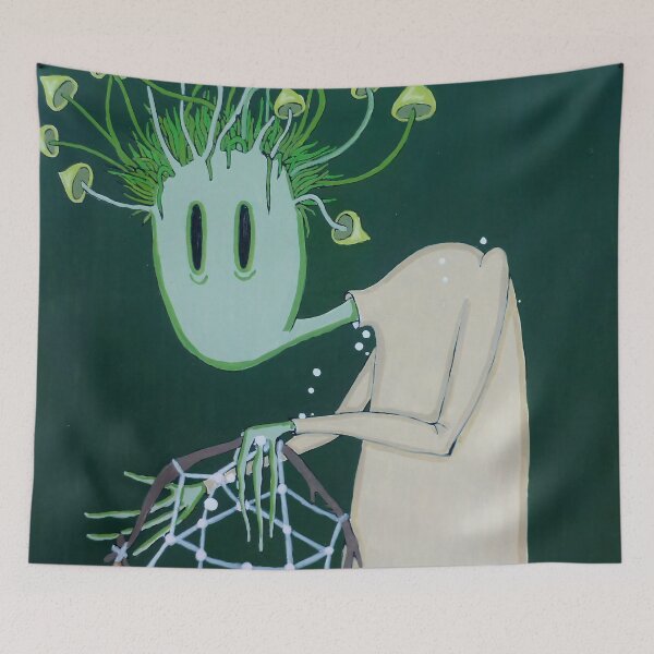 Item preview, Mushroom Watering Can | Whimsical Surreal Ghost Art designed and sold by WonderwildArt.
