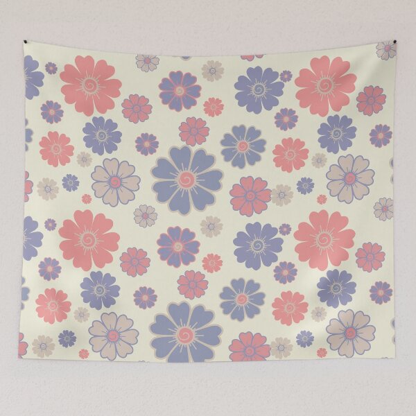 Item preview, Pink and Blue Flowers Seamless Pattern designed and sold by prapapon.