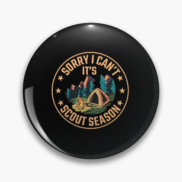 Artikelvorschau, Tut mir leid, ich kann nicht. Es ist Pfadfinderzeit, Camping, Natur, Retro-Emblem entworfen und verkauft von hylandlmmusco.