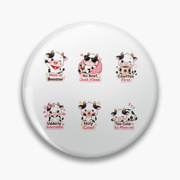 Item preview, Cute Kawaii Cow, Funny Cow Set designed and sold by graphic-genie.