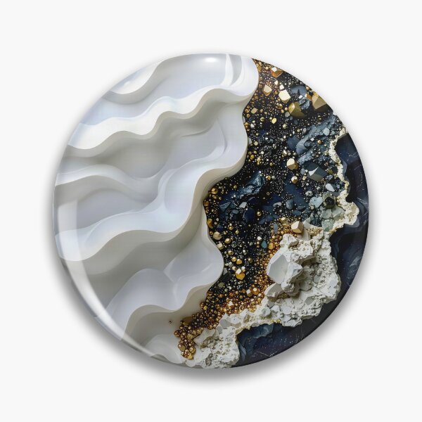 Item preview, Alabaster and Slate Geometric Spiral with Pyrite Accents designed and sold by Vicky Brago-Mitchell®.