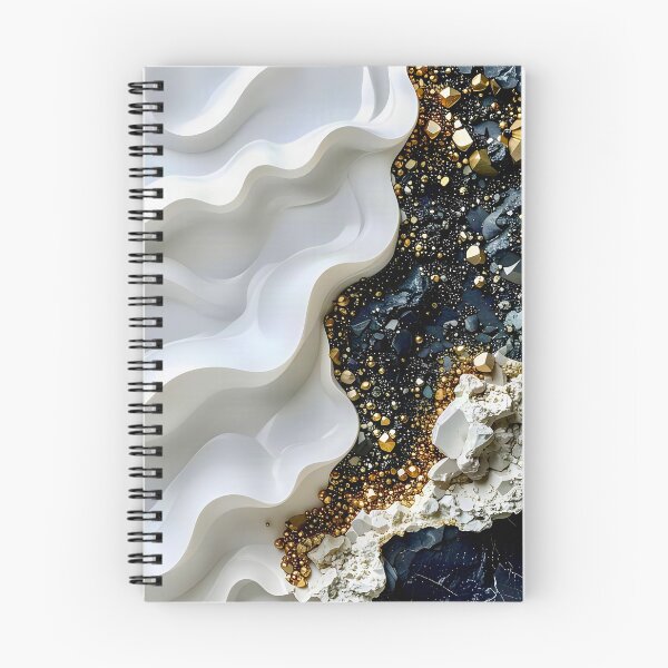 Item preview, Alabaster and Slate Geometric Spiral with Pyrite Accents designed and sold by Vicky Brago-Mitchell®.