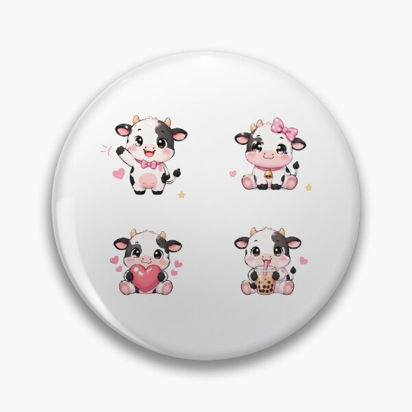 Item preview, Cute Kawaii Cow, Funny Cow Set designed and sold by graphic-genie.