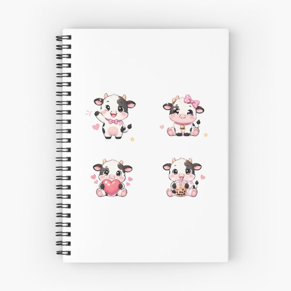 Item preview, Cute Kawaii Cow, Funny Cow Set designed and sold by graphic-genie.