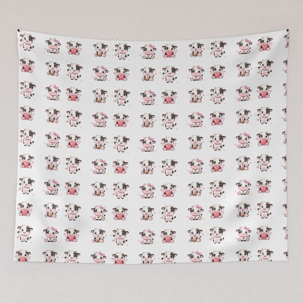 Item preview, Cute Kawaii Cow, Funny Cow Set designed and sold by graphic-genie.