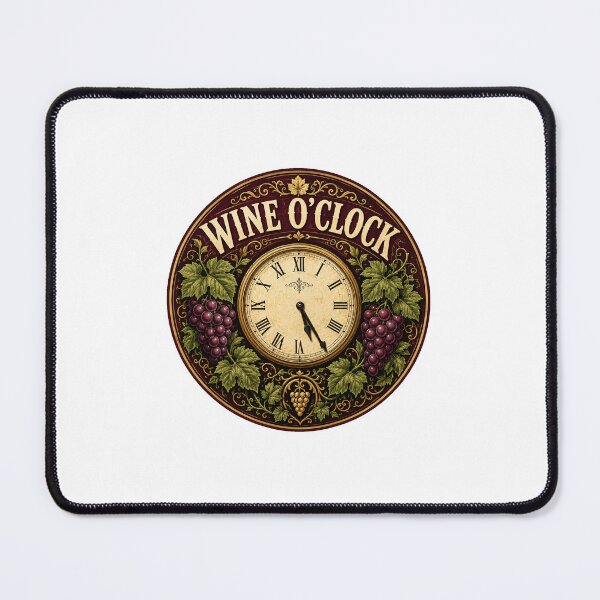 Item preview, Wine O Clock Vintage Clock Sticker Wine Lover Gift designed and sold by RedRubyBubble.