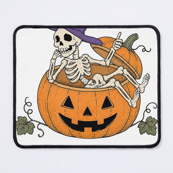Item preview, Halloween Is Good Skeleton Sitting in Jack O Lantern Pumpkin designed and sold by flory-baff-mint.