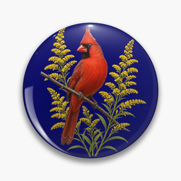Item preview, Scarlet-Red Cardinal and Sunny Sprays of Goldenrod designed and sold by taiche.