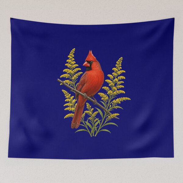 Item preview, Scarlet-Red Cardinal and Sunny Sprays of Goldenrod designed and sold by taiche.