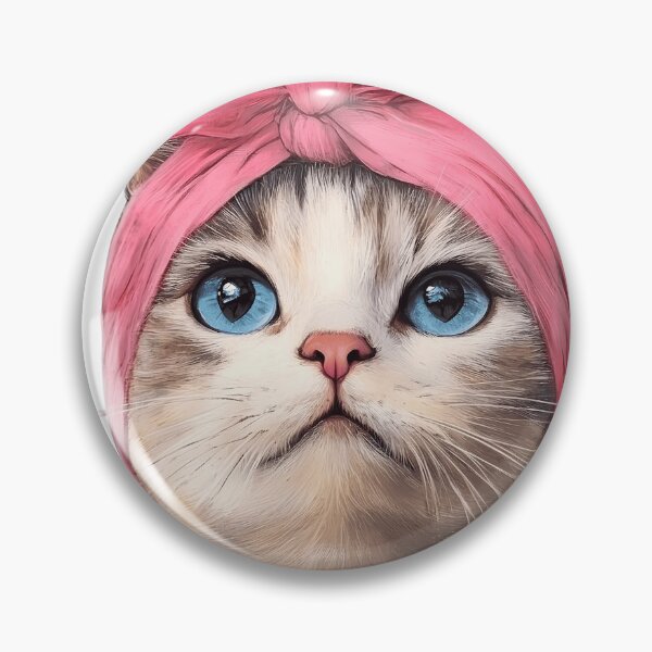 Item preview, Cute Cat with Pink Bow Headband - Blue Eyed Kitten Painting designed and sold by L&L.