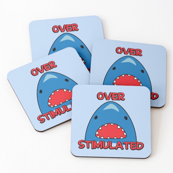 Item preview, Overstimulated anxiety shark designed and sold by fluffyfamcraft.