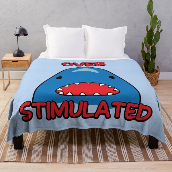Item preview, Overstimulated anxiety shark designed and sold by fluffyfamcraft.