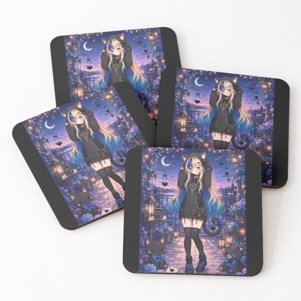Item preview, Gothic Neko Girl – Dark Anime Cat Girl designed and sold by Revyra Design .