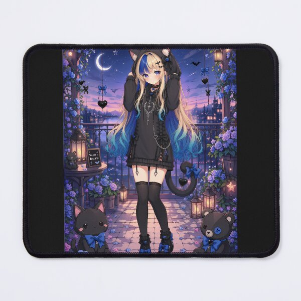 Item preview, Gothic Neko Girl – Dark Anime Cat Girl designed and sold by Revyra Design .