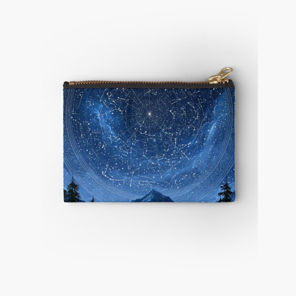 Item preview, Night Sky Constellation Map Over Pine Forest Vector designed and sold by TrendyGalaxy.