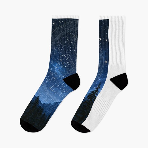 Item preview, Night Sky Constellation Map Over Pine Forest Vector designed and sold by TrendyGalaxy.